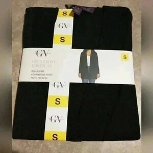 Gloria Vanderbilt small women's cardigan black relaxed fit light weight drape